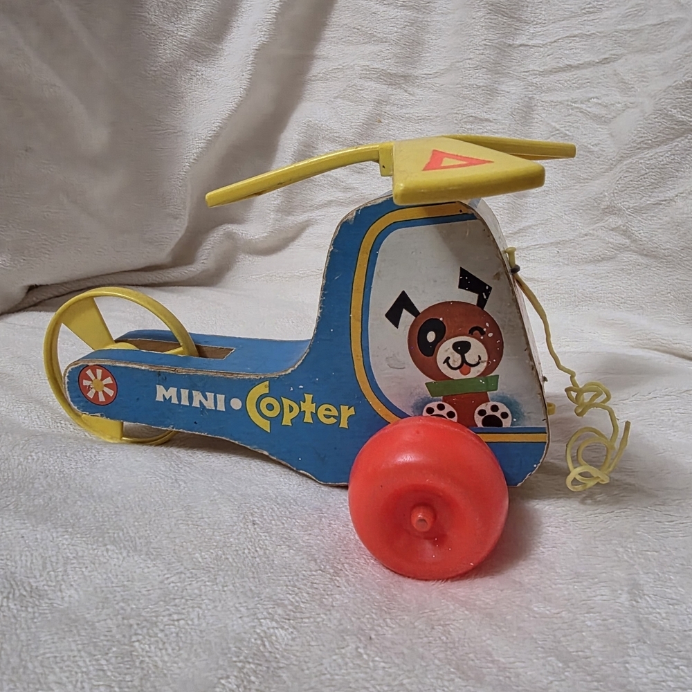Vintage Fisher-Price Mini Copter Pull Toy, model #448